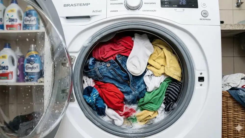 7 erros na máquina de lavar que danificam suas roupas