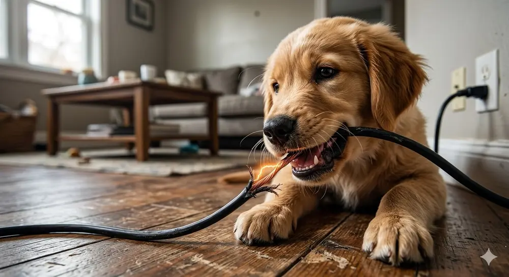 Evite choque fatal em cães que roem cabos