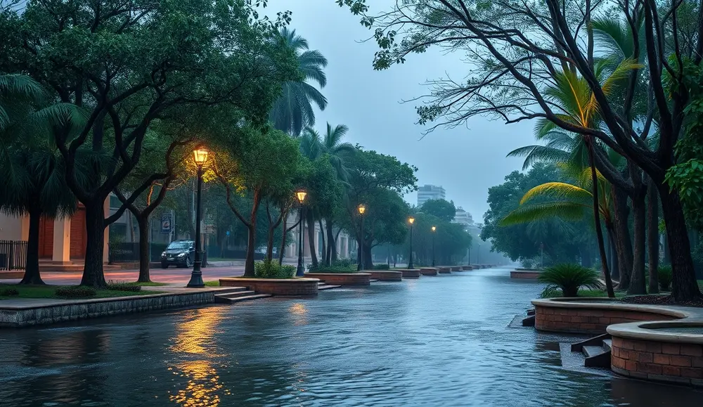 Granizo em SC: Temporais derrubam árvores e alagam rios