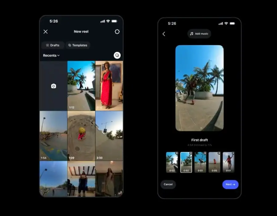 Instagram lança First Draft: edição automática de Reels
