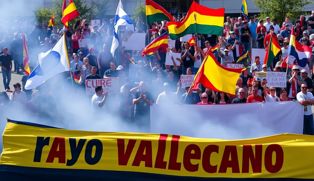 Jogadores do Rayo Vallecano protestam por falta de estrutura