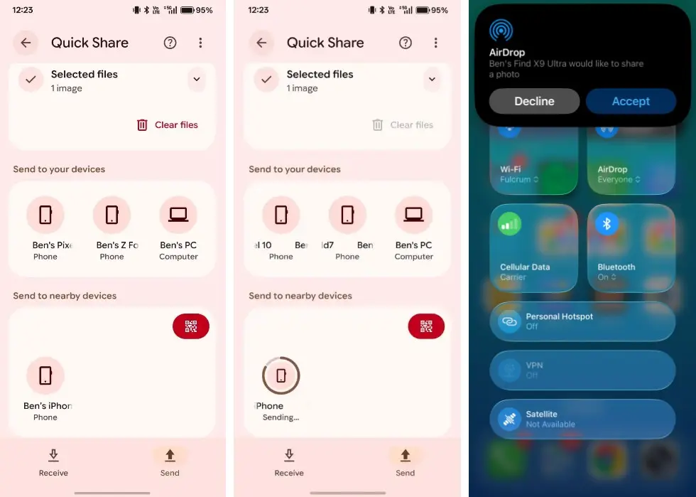 Oppo e Vivo ganham AirDrop via Quick Share