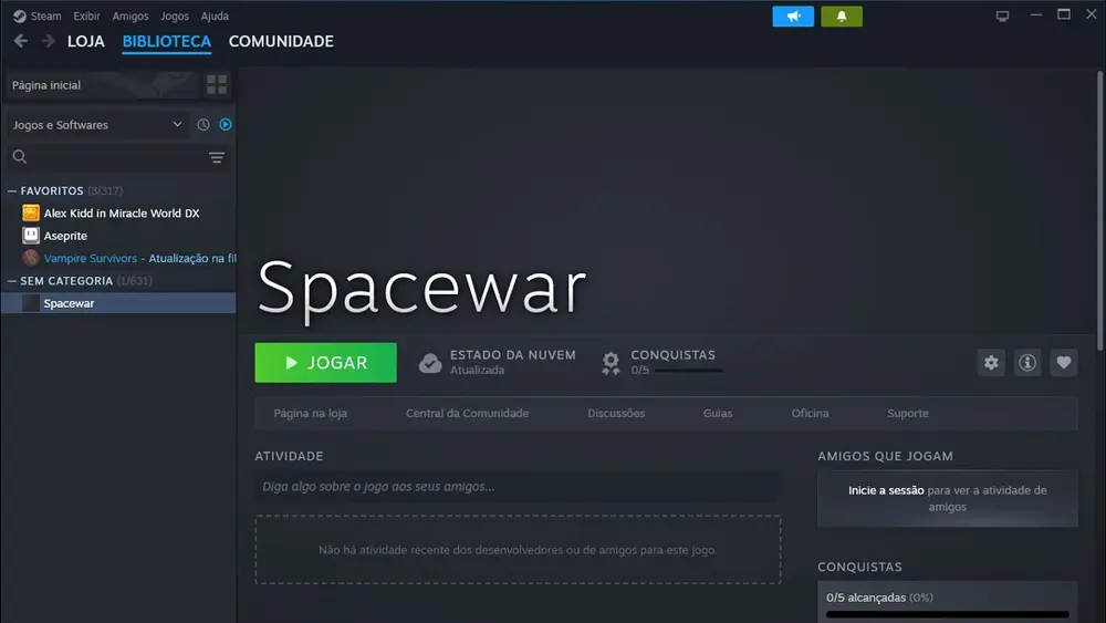 Spacewar no Steam: o que é, riscos e por que aparece