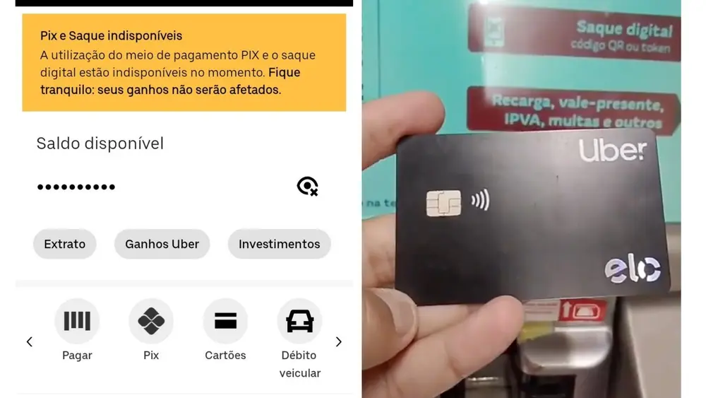 Uber: falha no Pix bloqueia saques de motoristas